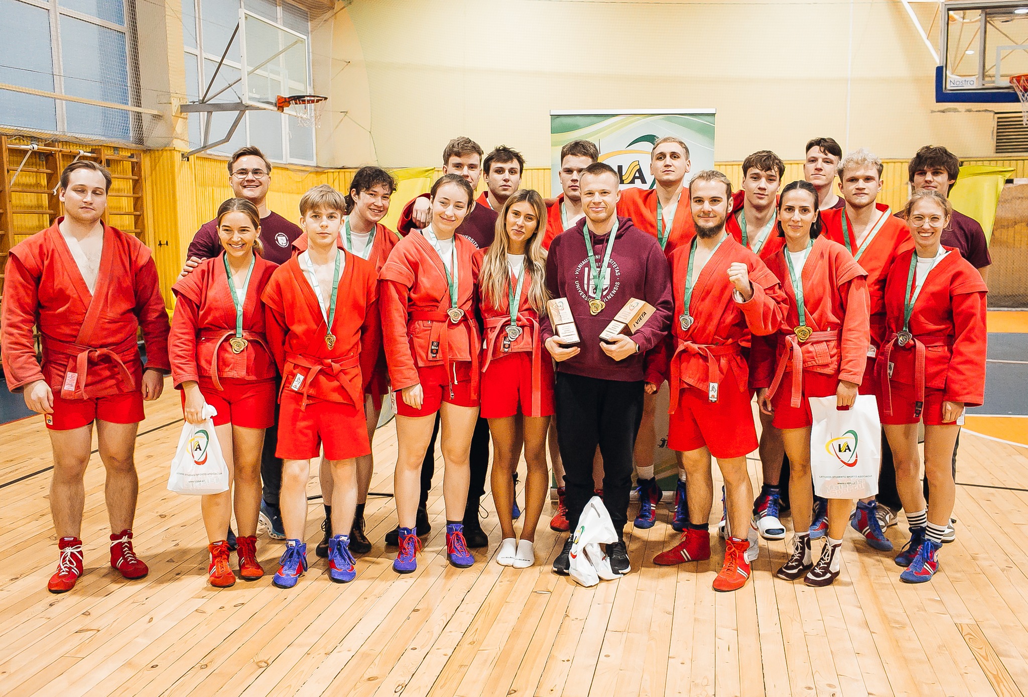 VU komanda Lietuvos studentų sambo čempionate (tren. E. Tukačiauskas)