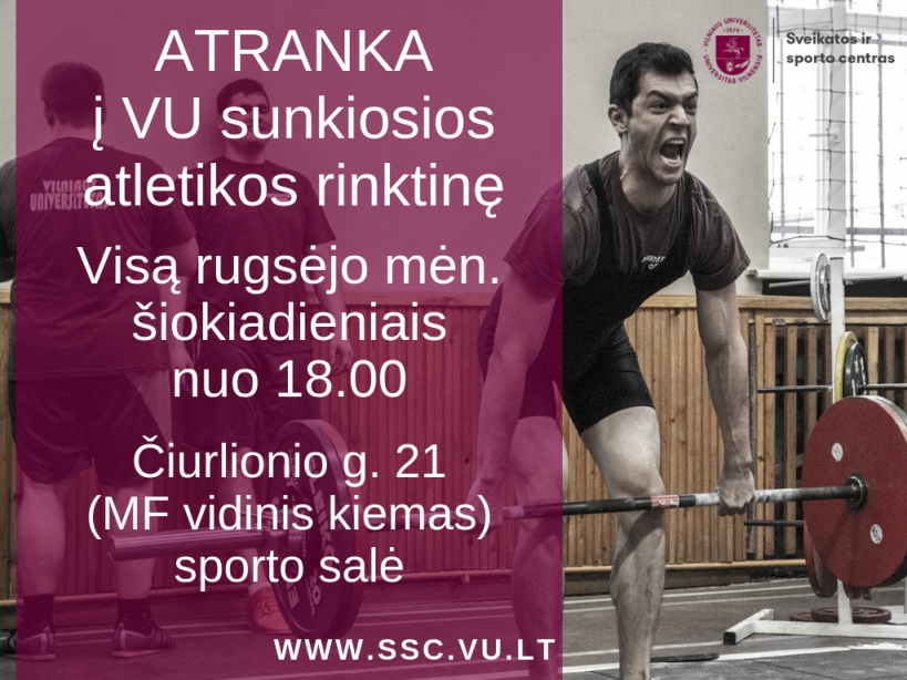 atranka sunkioji atletika