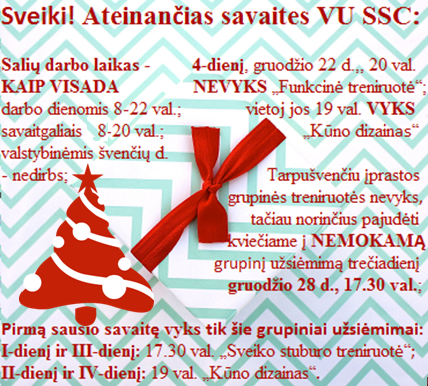 informacija apie ssc darba svenciu savaitemis